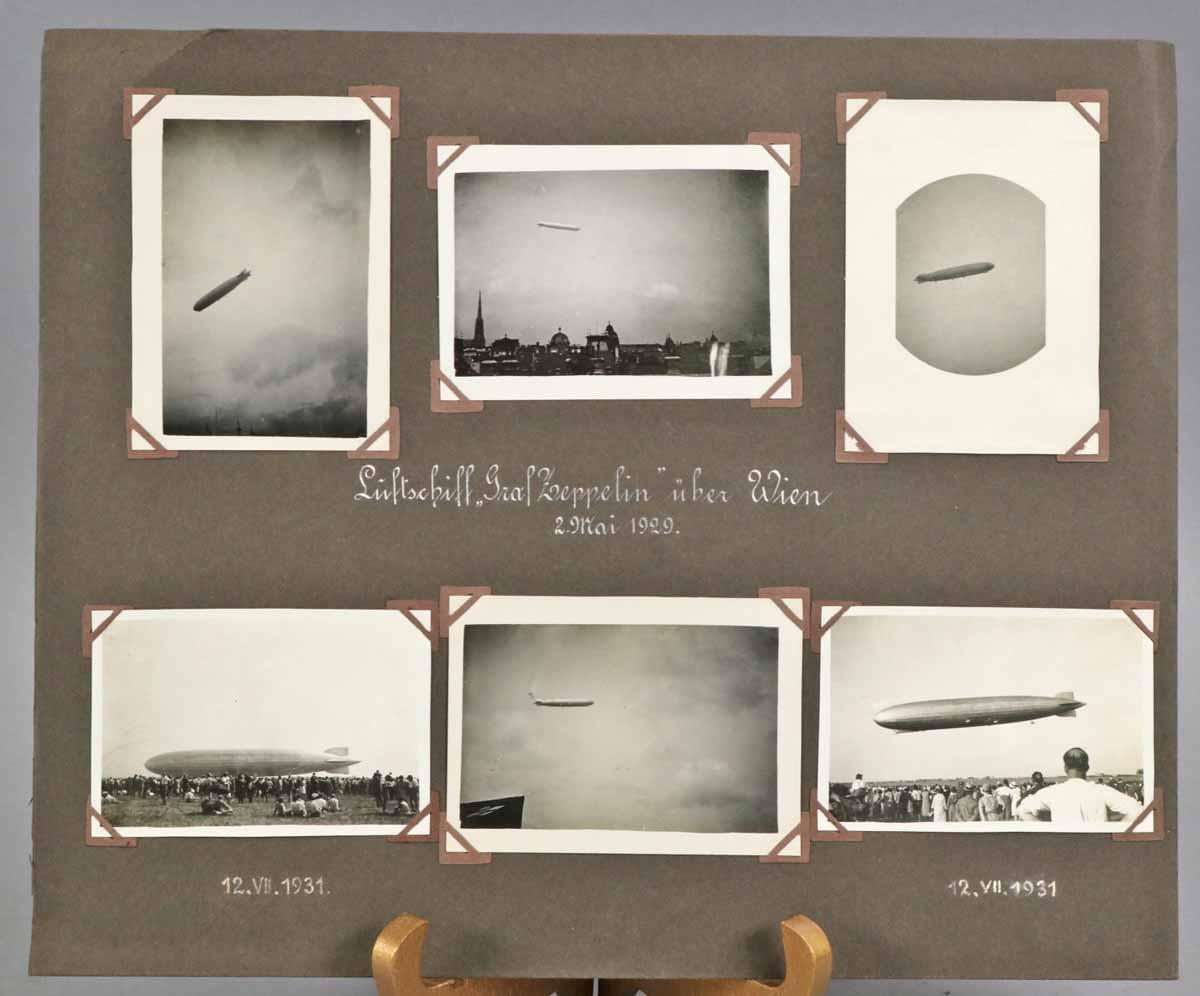 Graf Zeppelin Photo Album Sheet, 1929 & 1931