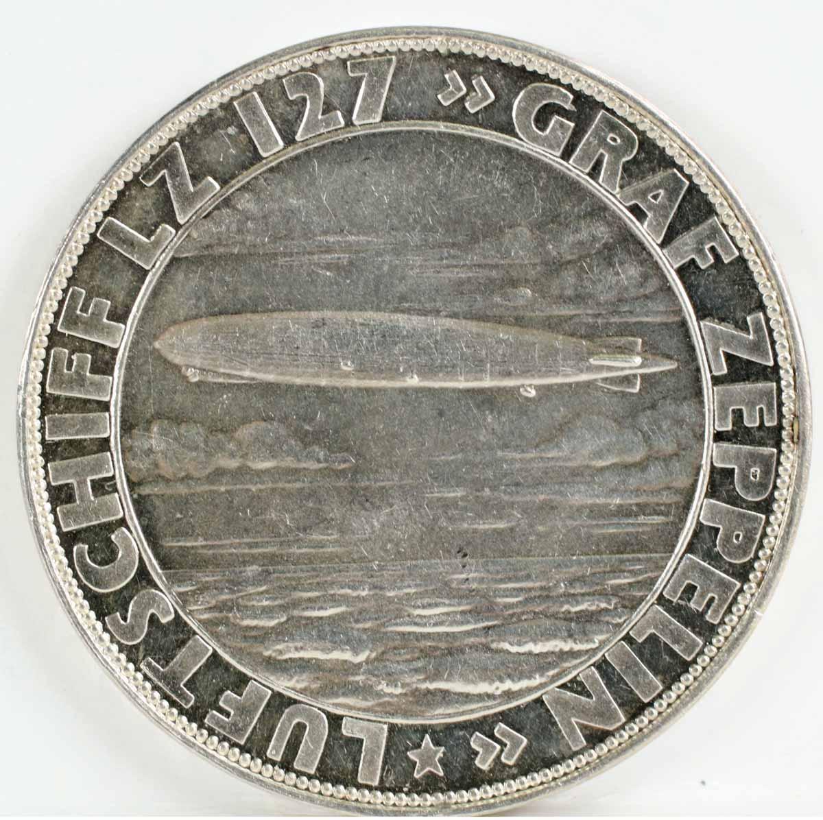 Graf Zeppelin 1898-1928 Silver Commemorative Medal, Ca. 1929