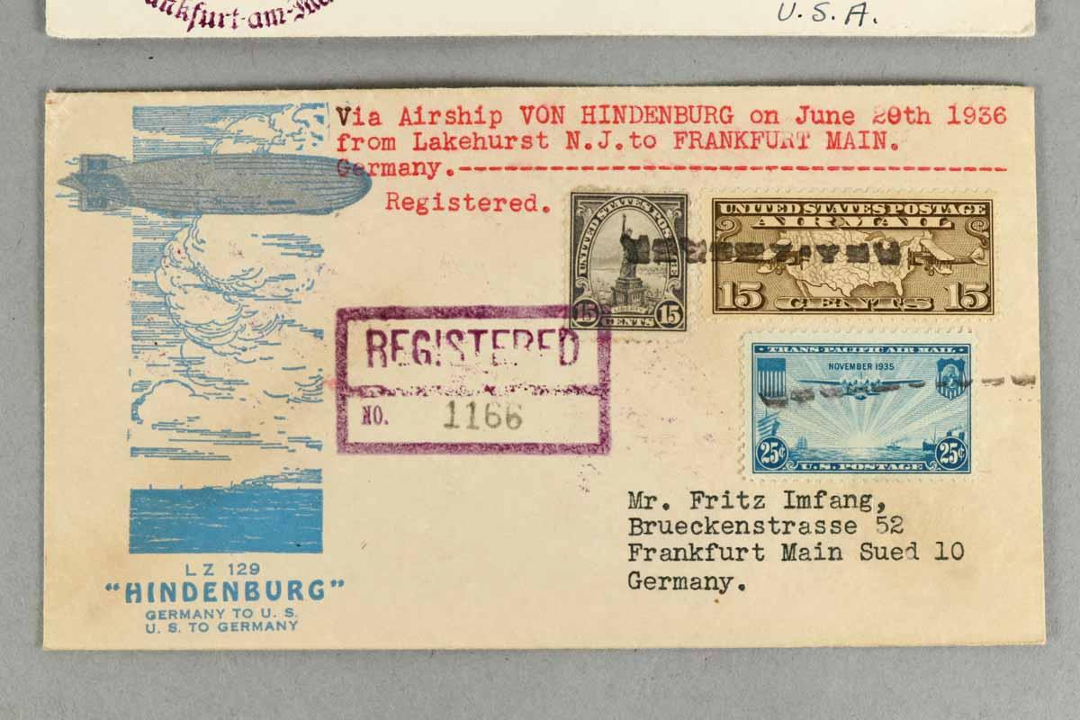 Airship Hindenburg Air Mail Envelopes, 1936