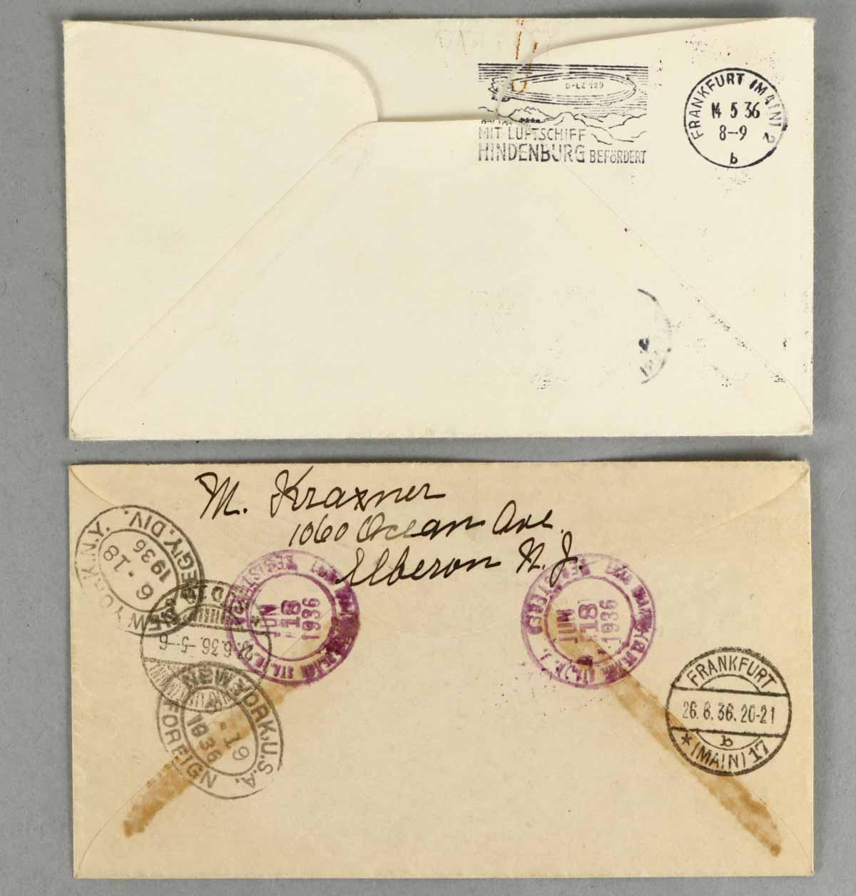 Airship Hindenburg Air Mail Envelopes, 1936