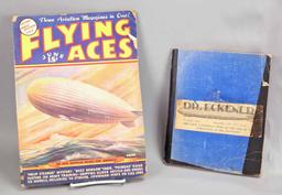 1936 "Flying Aces" Magazine & Zeppelin Scrapbook