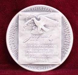 John Hancock Silver Memorial Medal, 26 Grams