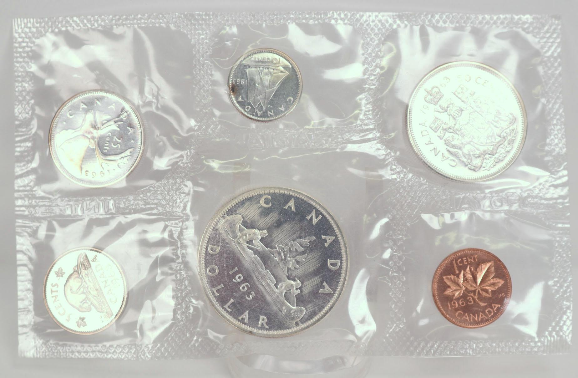 3 Canadian Silver Proof Like Sets; 1962,1963, 1964