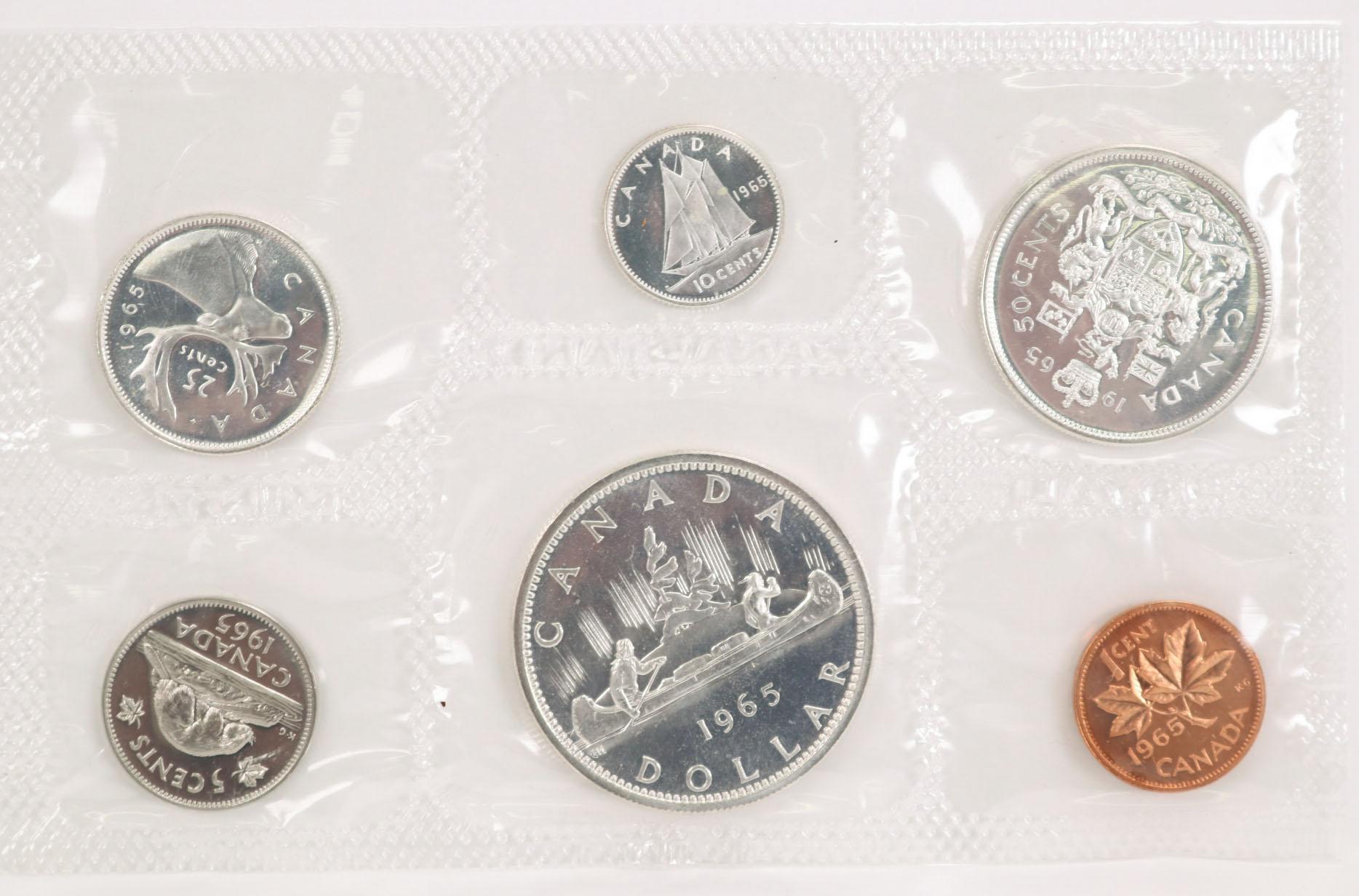 3 Canadian Silver Proof Like Sets; 2-1964, 1965