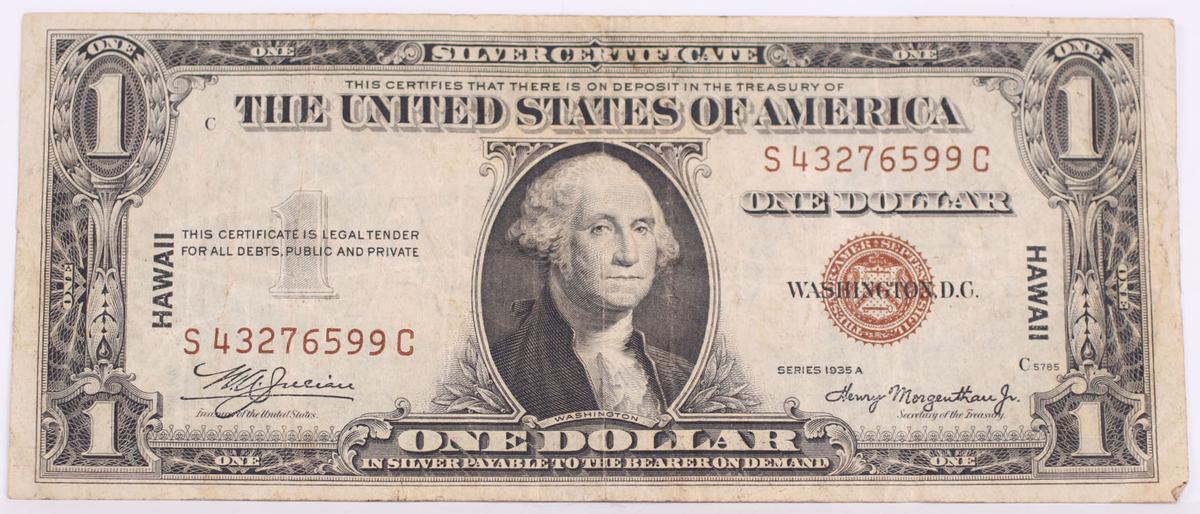 1935-A $1 Hawaii Silver Certificate Brown Seal Note