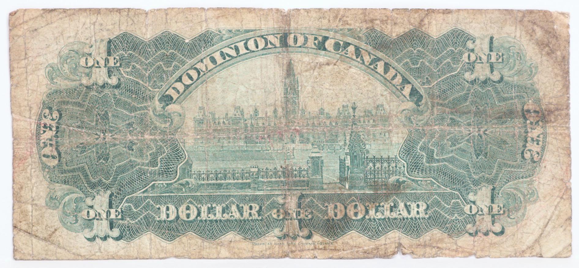 1898 $1 Dominion of Canada Large Size Bank Note