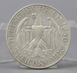 Silver Graf Zeppelin 3 Reichsmark Coin, 1930