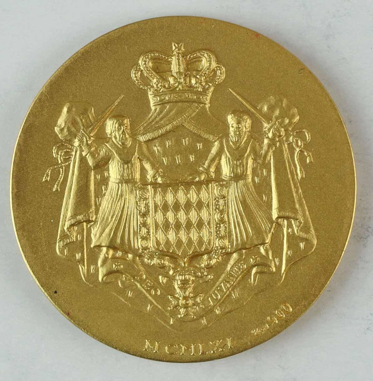 Gold S.A.S. La Princesse Grace De Monaco Medal 1961