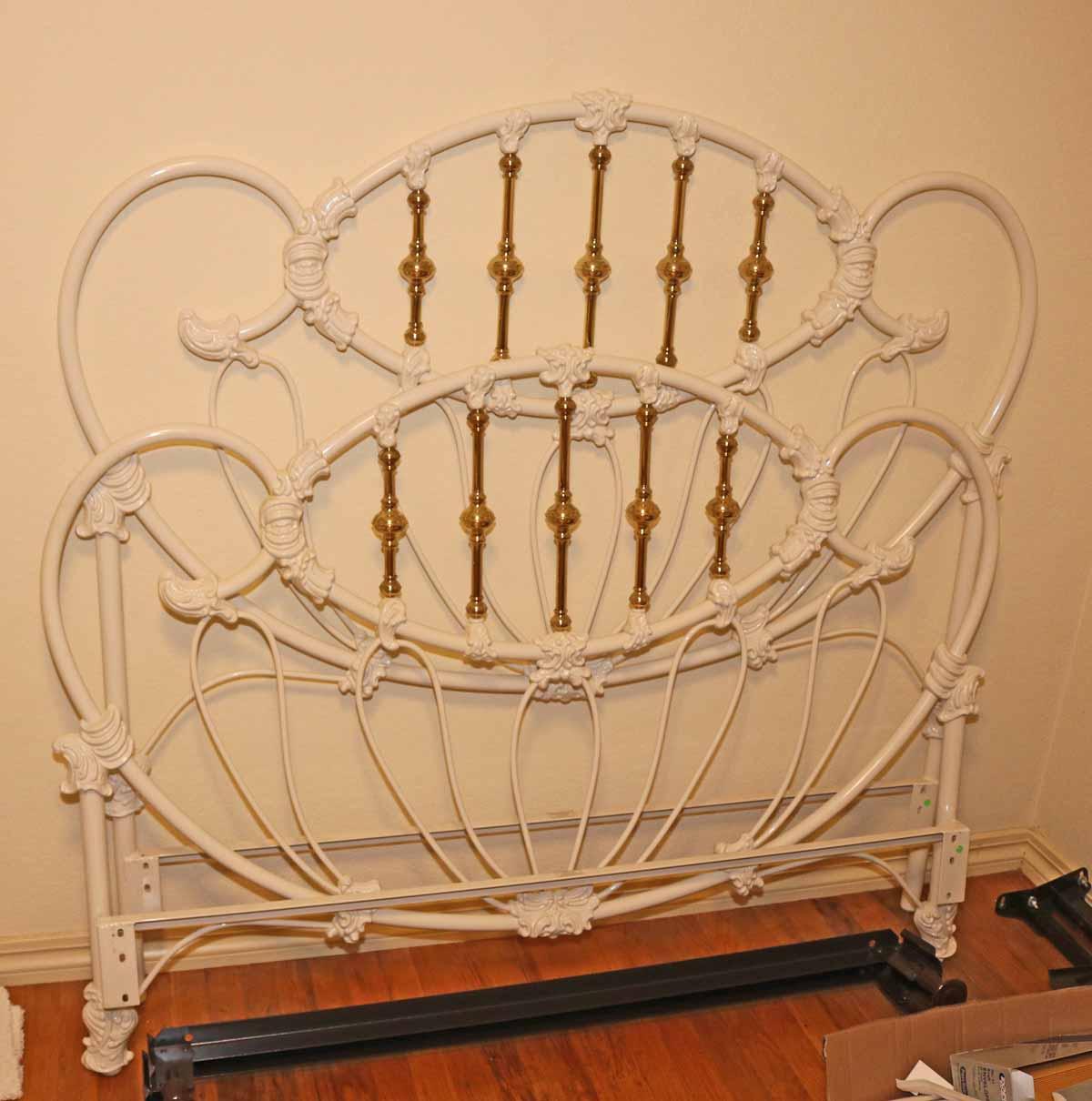 Heavy Iron Bed w/ Brass Finished Accents