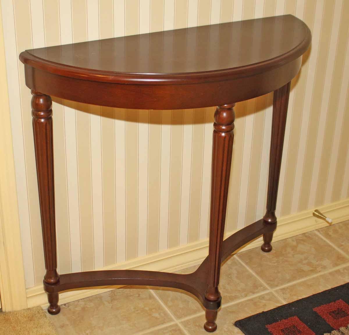 Mahogany Finished  Half Round Console Table