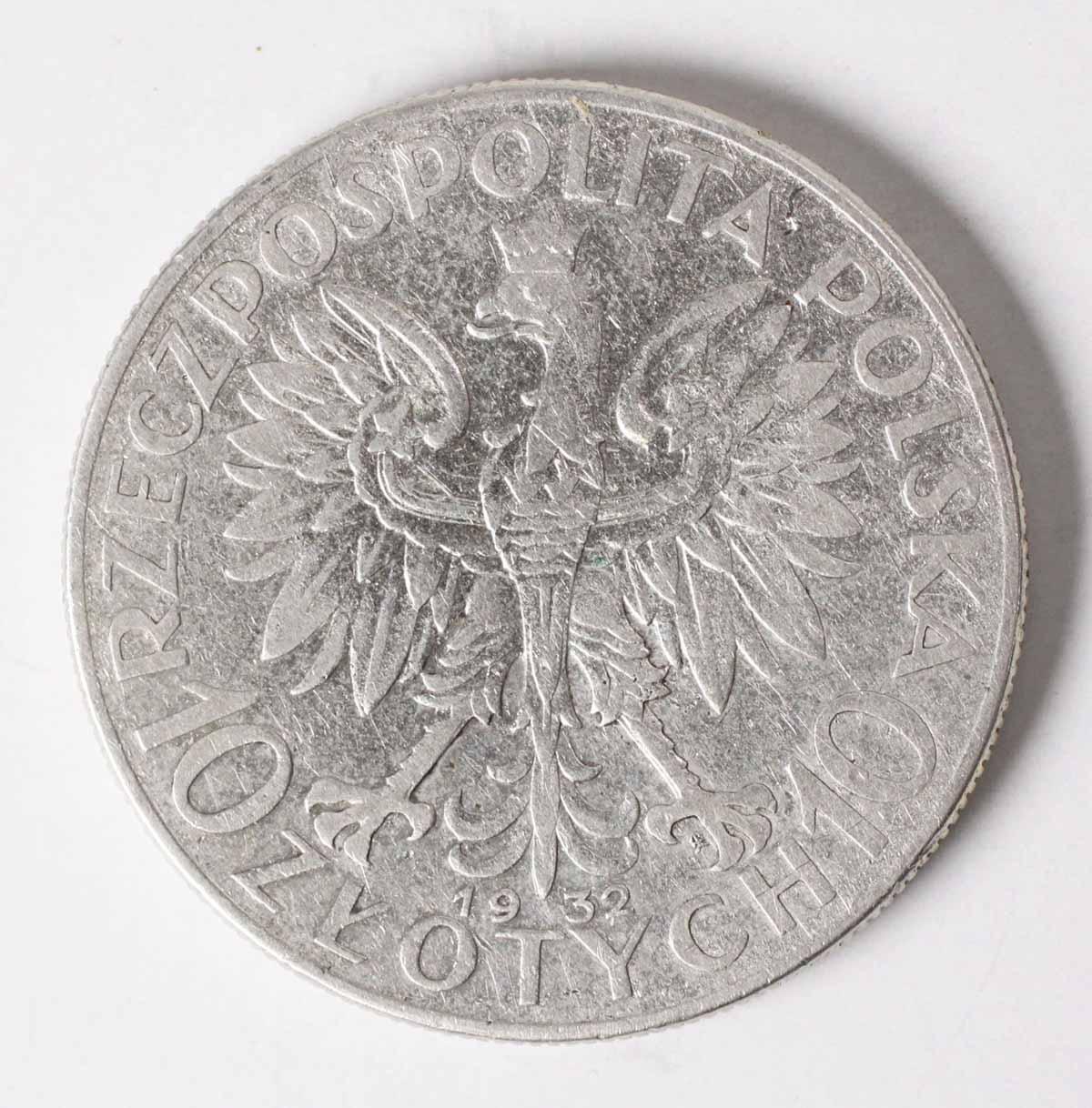 1932 Poland 10 Zlotych, "Queen Jadwiga