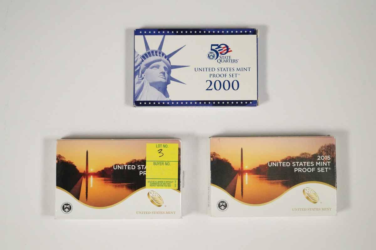 3 - US Mint Proof Sets; 2000,2015,2016