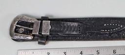 Western Belt w/ Sterling Silver Buckle - Tip, Texas