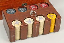 Vintage Poker Chips w/ Box & Tray