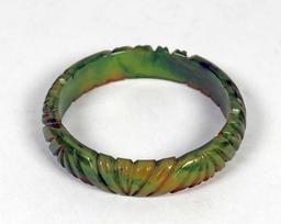 Green Bakelite Bangle Bracelets