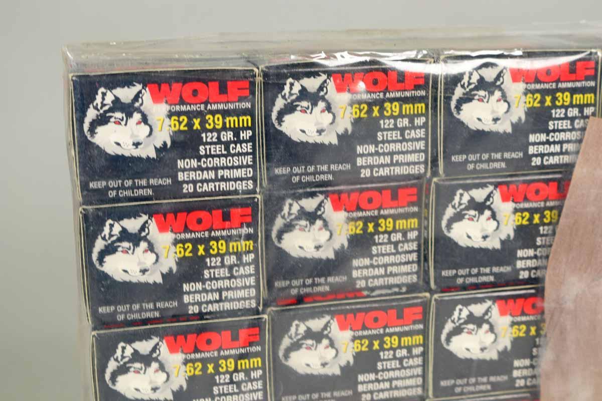 Wolf 7.62 x 39 mm, 122 Gr. SP Steel Case, 500 Rds.