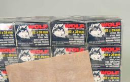 Wolf 7.62 x 39 mm, 122 Gr. SP Steel Case, 500 Rds.