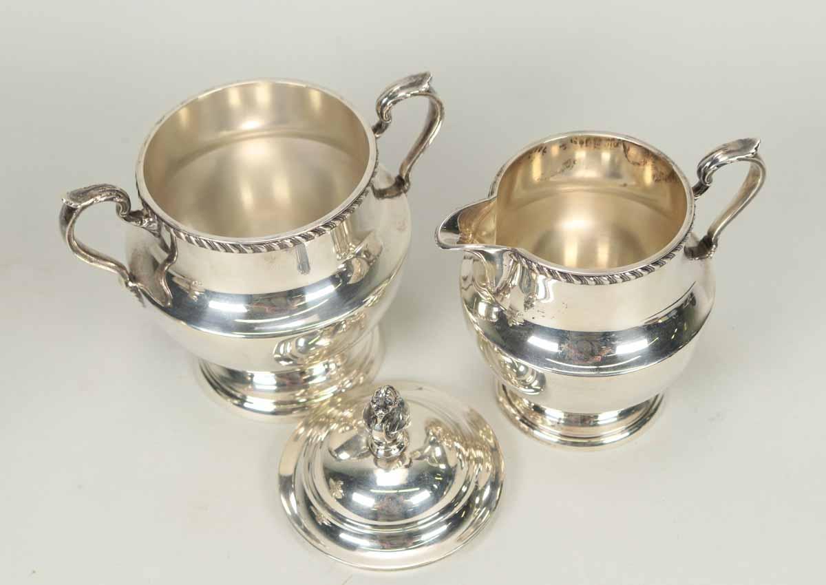 Poole Sterling Silver Tea Set, 1,489.8 Grams