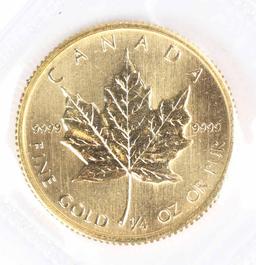 1983 1/4-Oz $10 Fine Gold Canada Maple Leaf