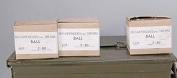 Vintage 7.62 Ball Ammo, 300 Rds. w/ Tin