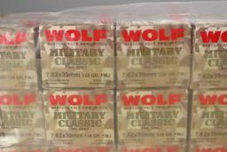 Wolf 7.62 x 39mm 124 Gr. FMJ Ammo, 500 Rds.