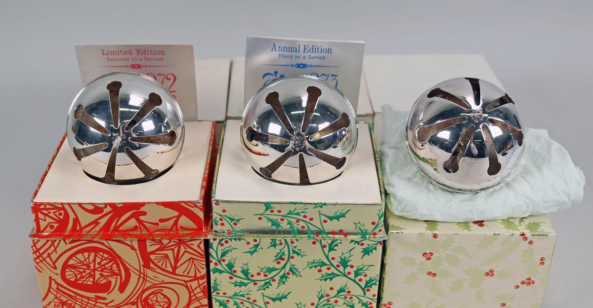 Wallace  Silver Bell Ornaments: 1972, 1973, 1974