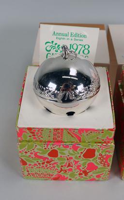 Wallace Silver Bell Ornaments: 1978, 1979, 1971- 1995