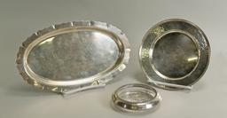 Sterling Silver Tray, Plate & Rimmed Coaster, 196.5  Grams