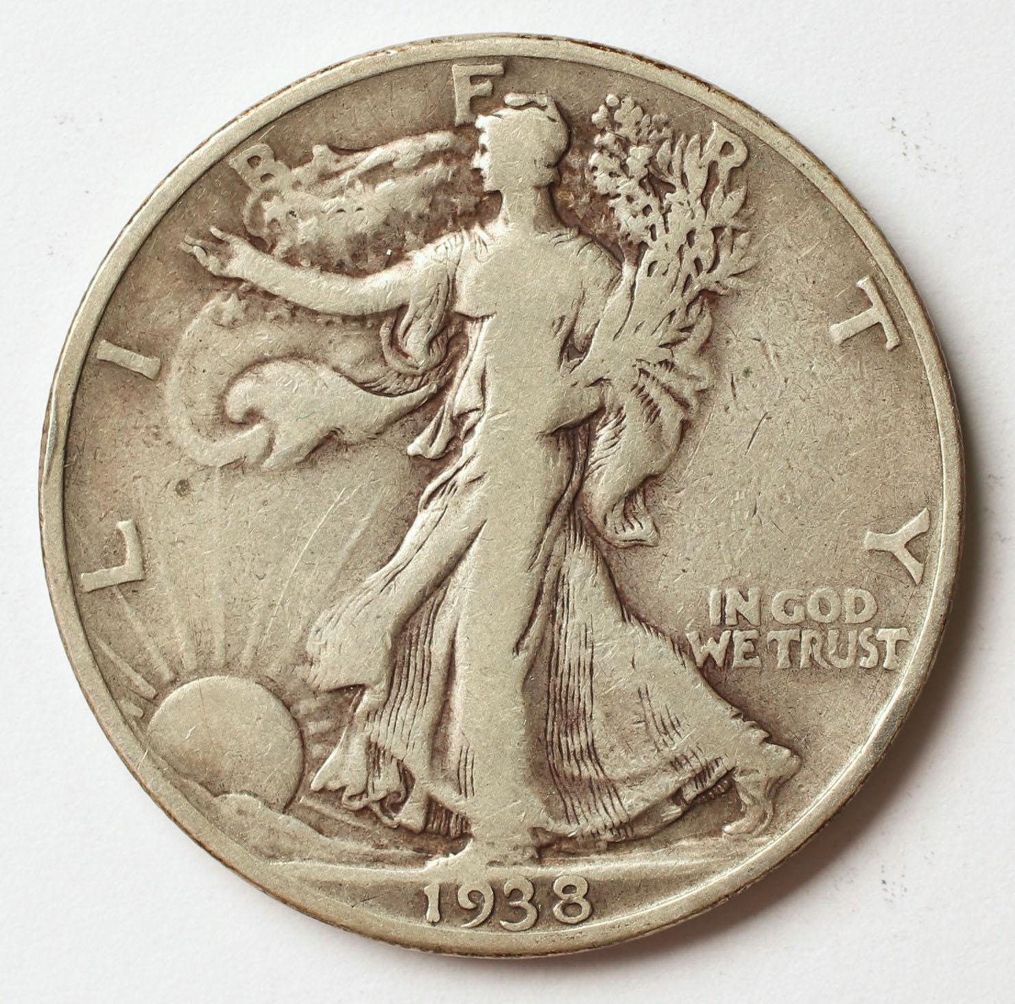 1938-D Walking Liberty Silver Half Dollar