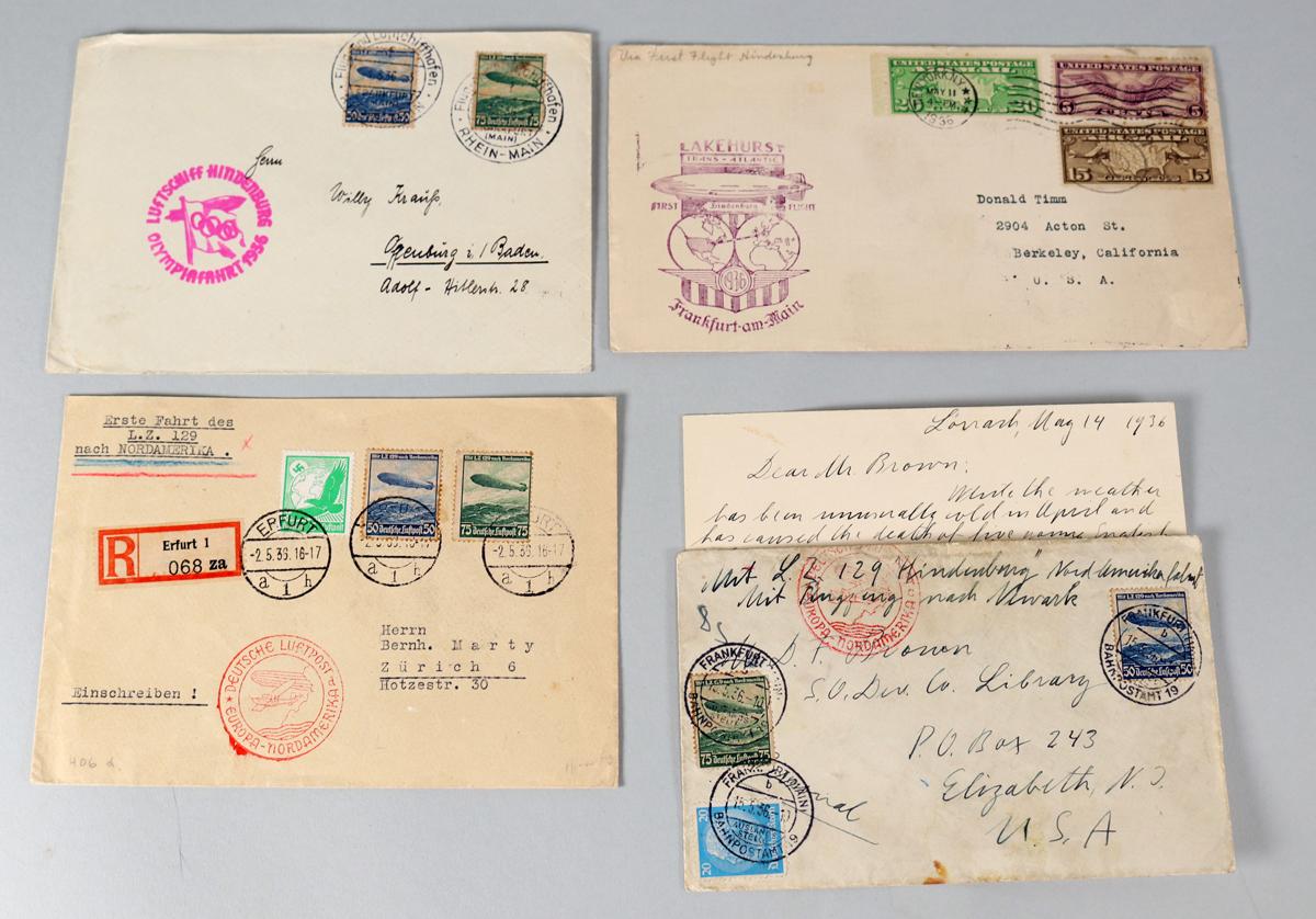 Hindenburg Air Mail Stamped Envelopes, Letter