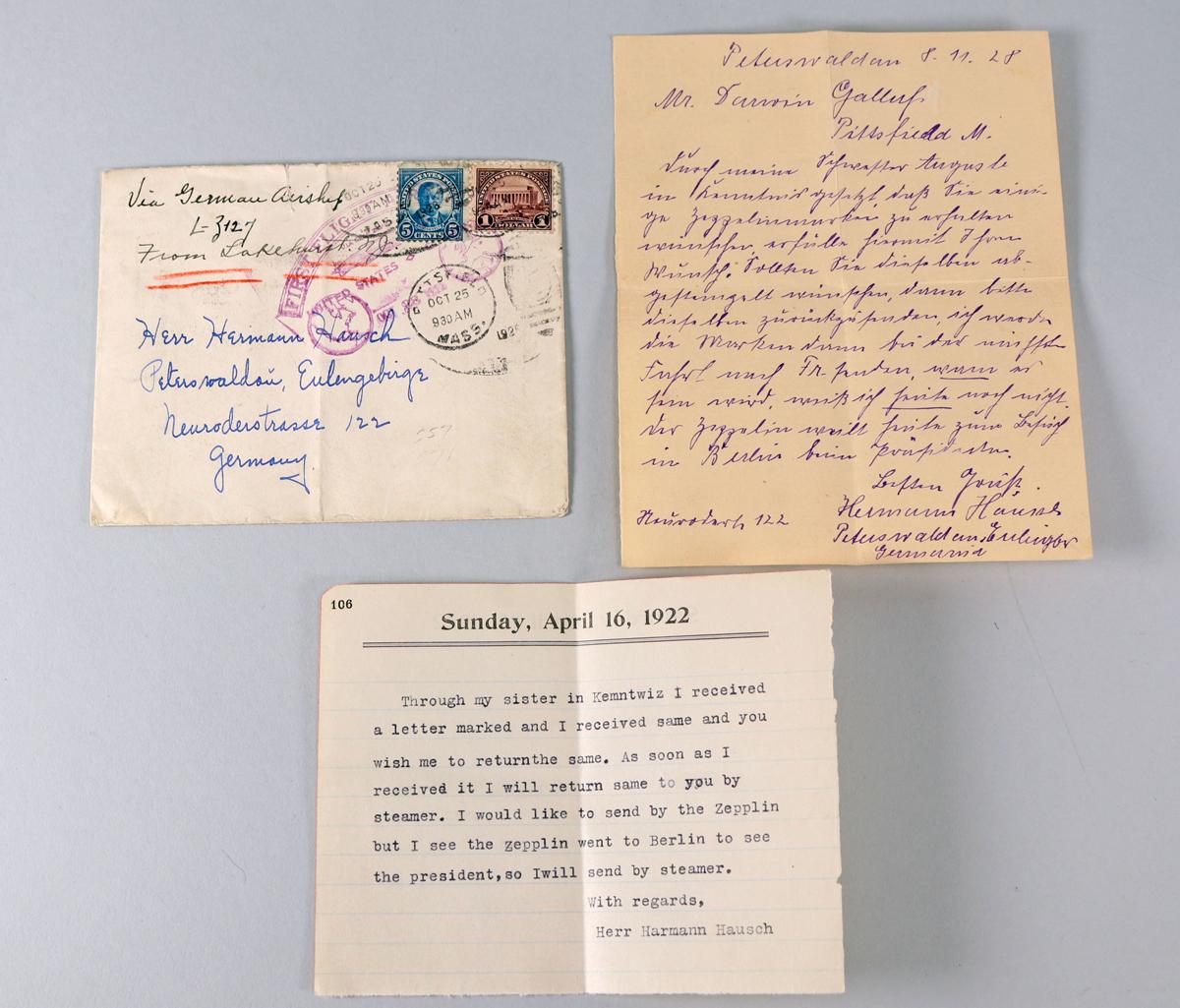 Graf Zeppelin, D-LZ 127, Stamped Envelopes, Letter