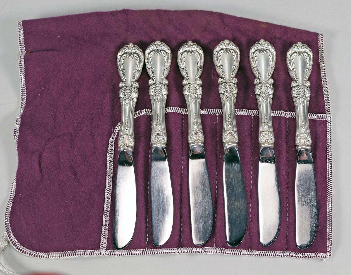 6 Reed & Barton Sterling Silver Handled Butter Knives, 90 Grams