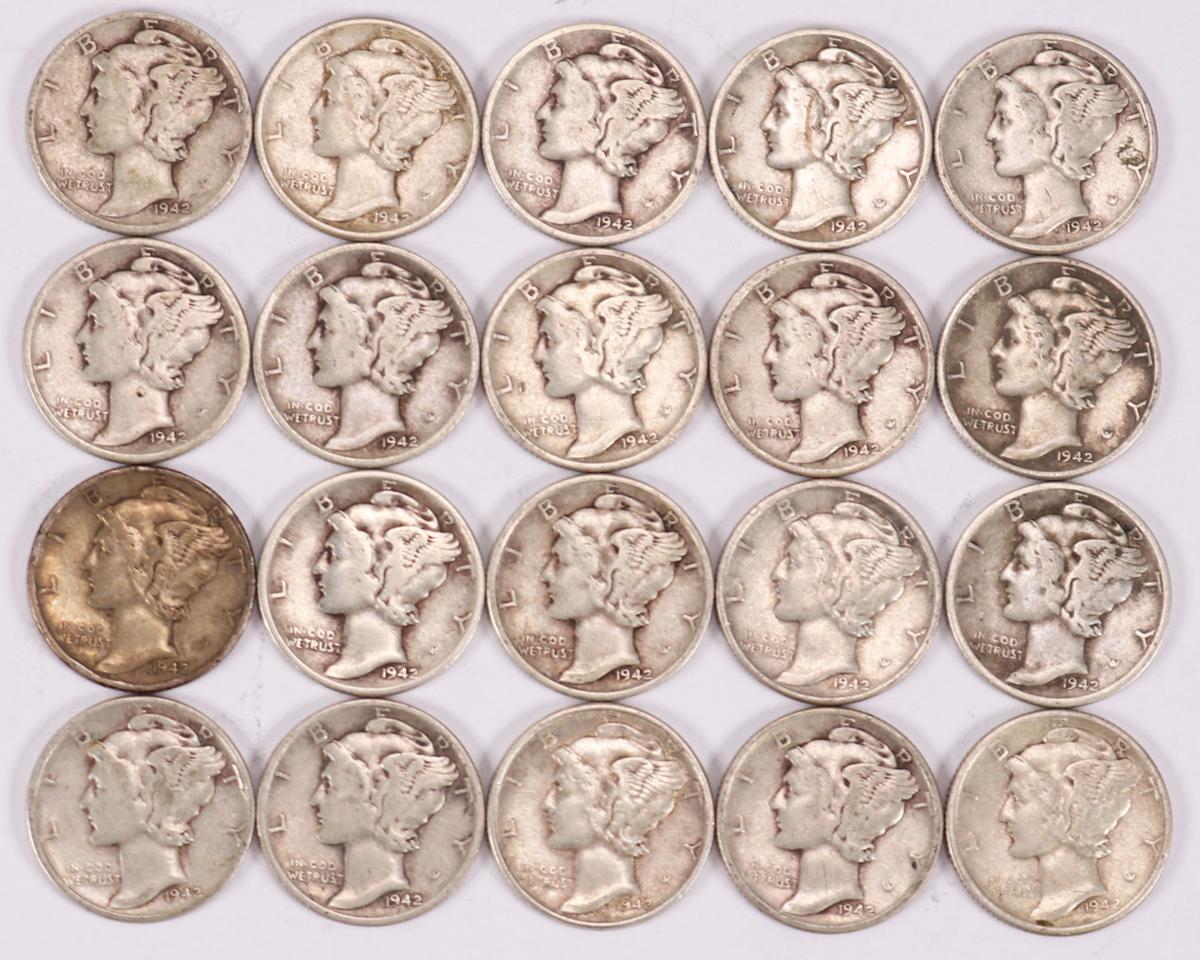 20 - 1942-P Mercury Dimes