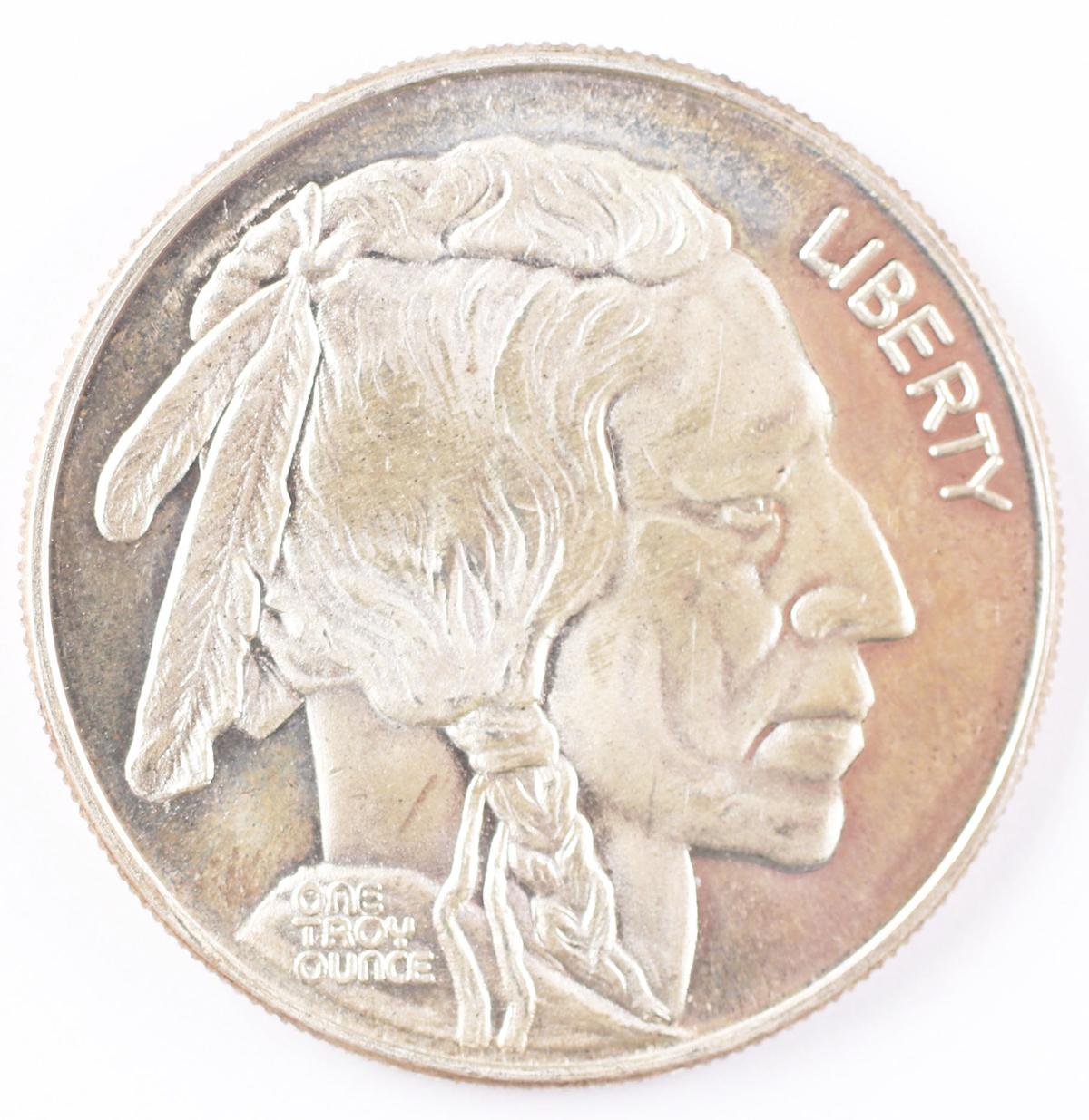 1 Troy Oz .999 Silver Round Liberty Indian Head Design