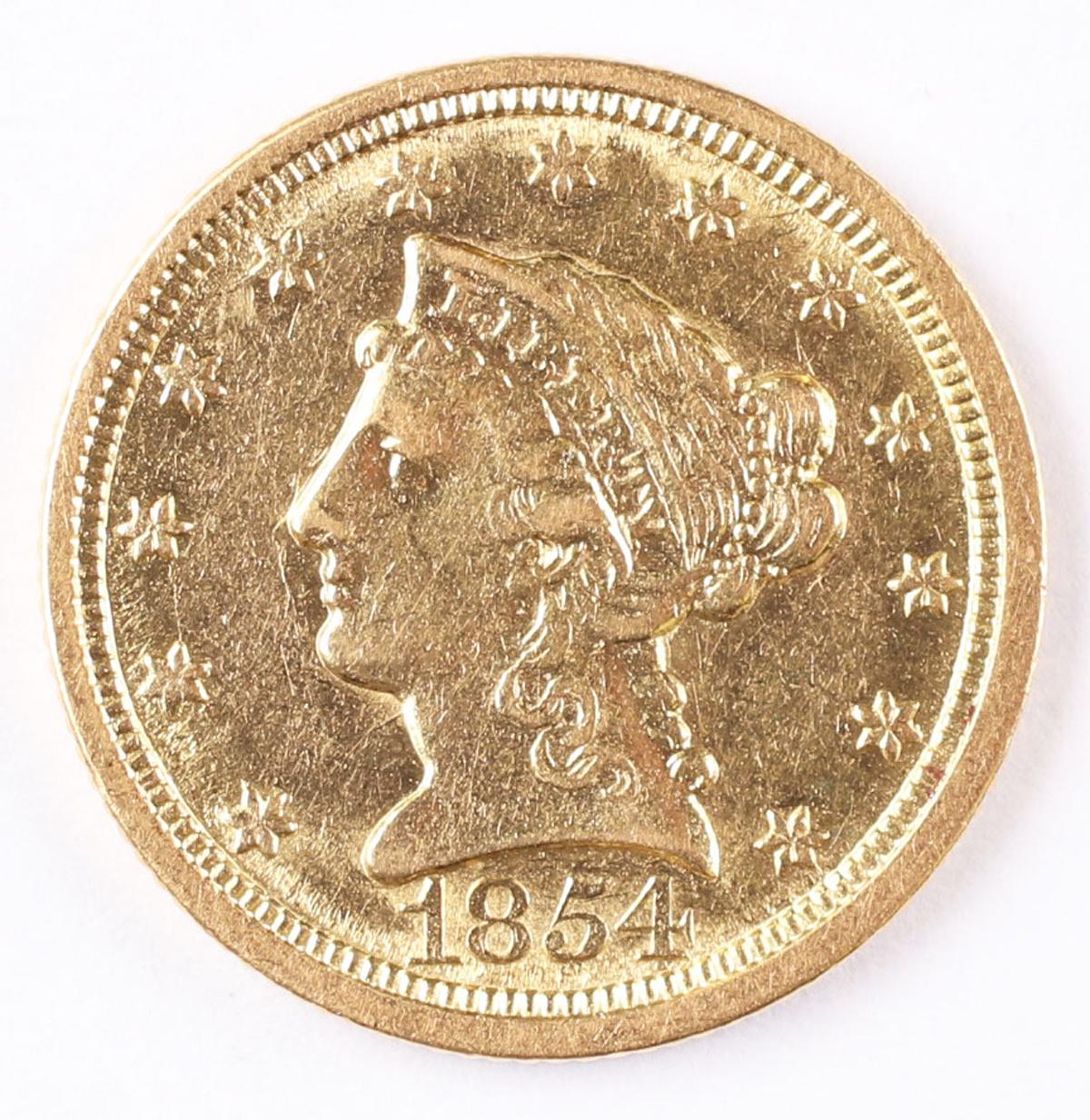 1854-O  $2.50 Gold Liberty Eagle Coin