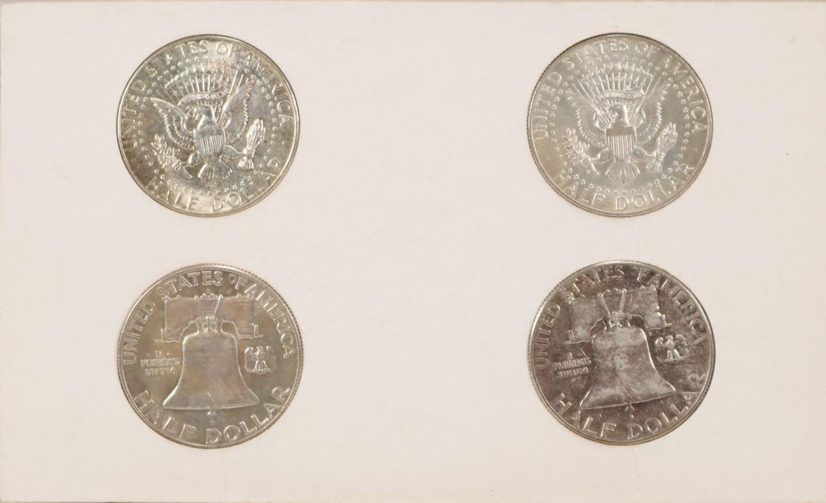 1963/1963-D Franklin Silver Halves &  1964/1964-D Kennedy Silver Halves