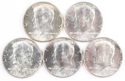 5 1964-P Kennedy Half Dollars (90% Silver)