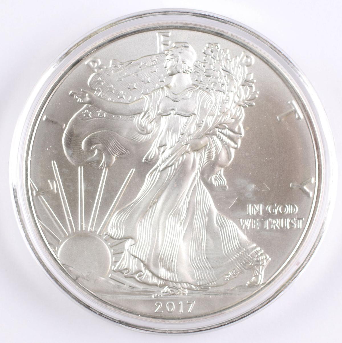 2017  $1 American Silver Eagle, 1oz. Fine Silver