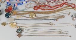 Assorted Costume Jewelry: Bakelite Bracelets, Necklaces, Pendants & More