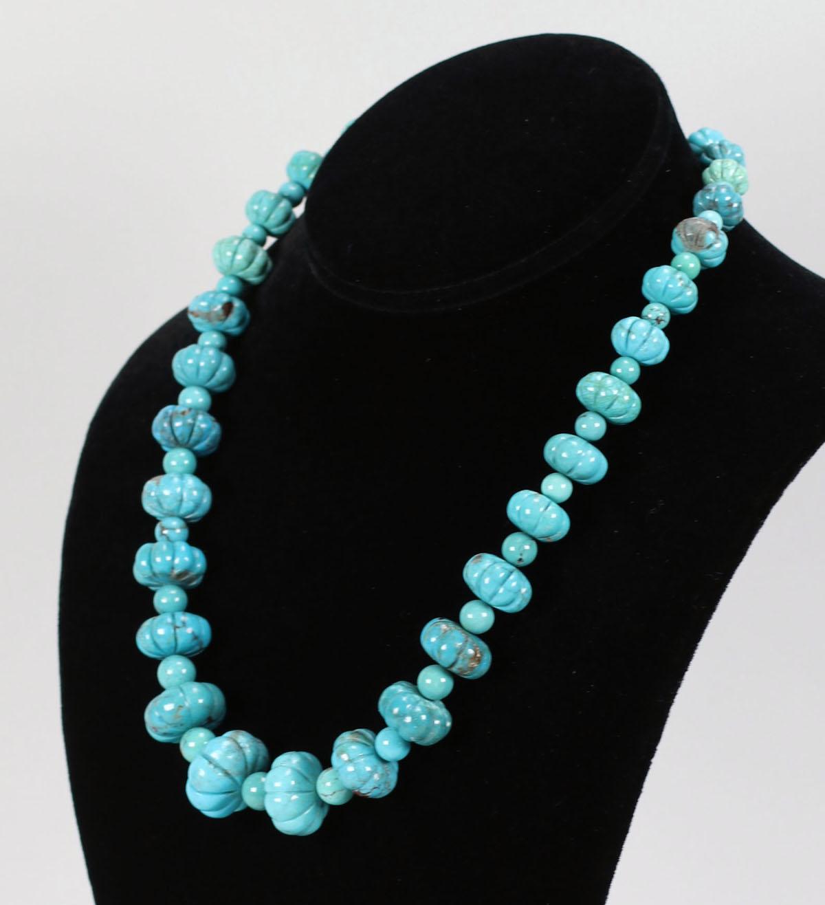 Beaded Polished Turquoise Necklace - Jay King