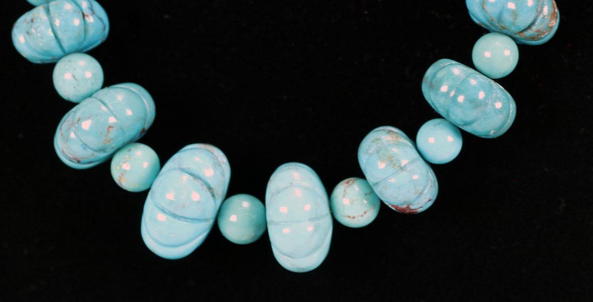 Beaded Polished Turquoise Necklace - Jay King