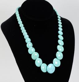 Turquoise Polished Disc Necklace