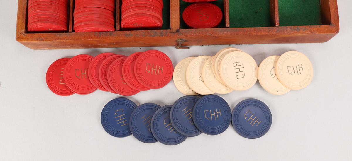 Vintage Poker Chips w/ Box