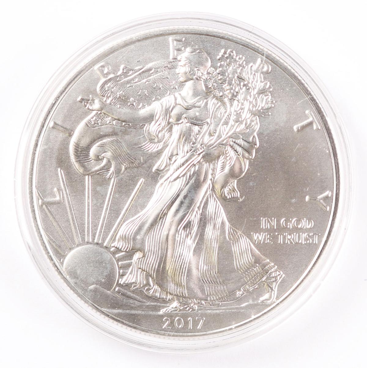 2017 $1 American Silver Eagle, 1oz. Fine Silver