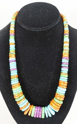 Southwest Style Polished Disc Necklace