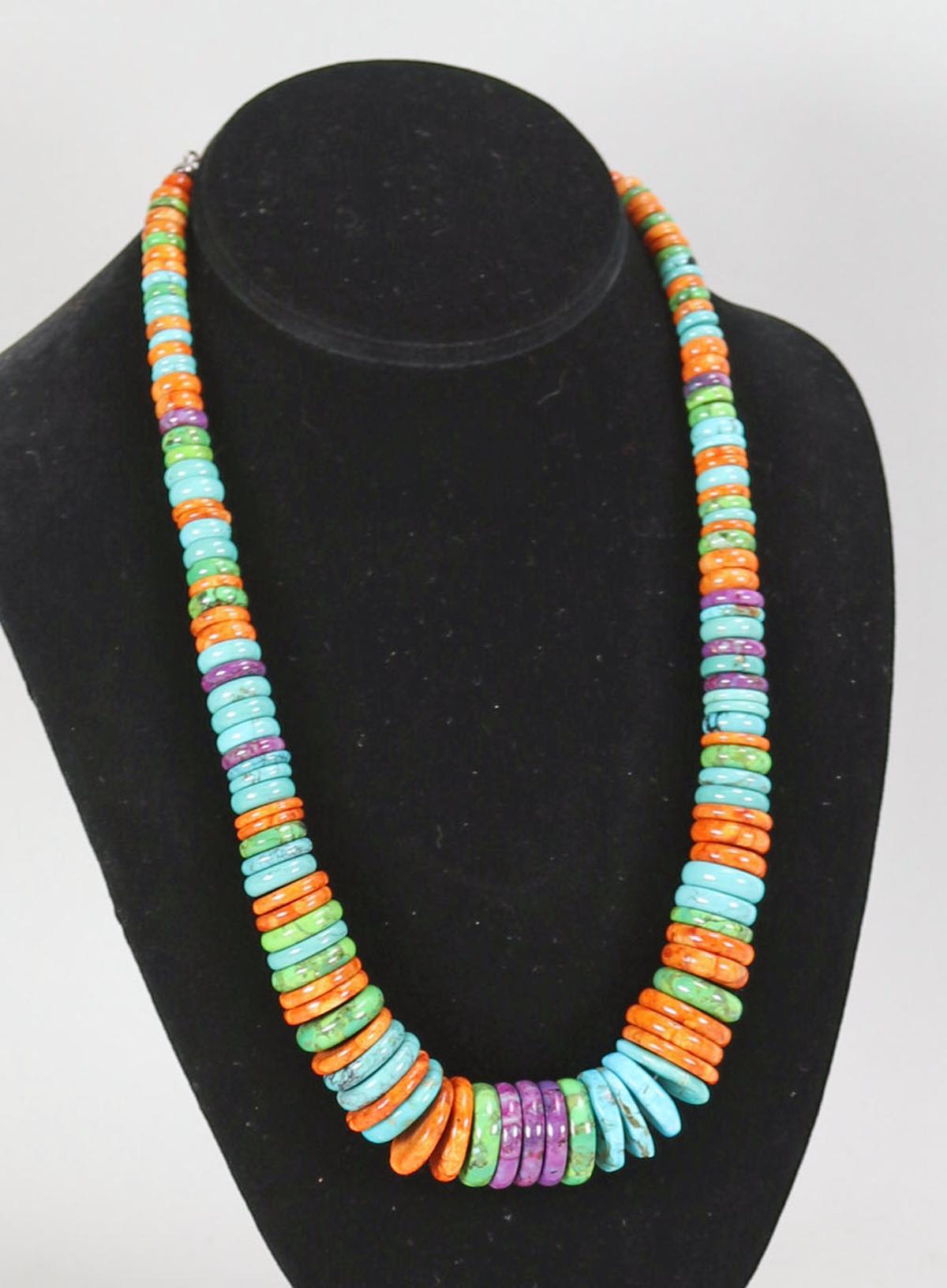 Southwest Style Polished Disc Necklace