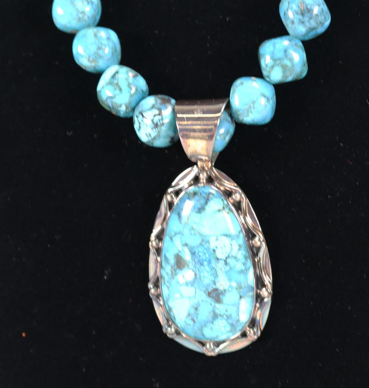 Polished Turquoise Necklace & Pendant