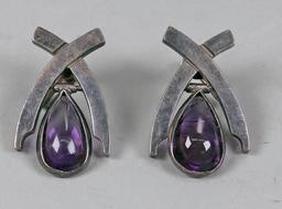 Sterling Silver Butterfly Brooch & Vintage Earrings
