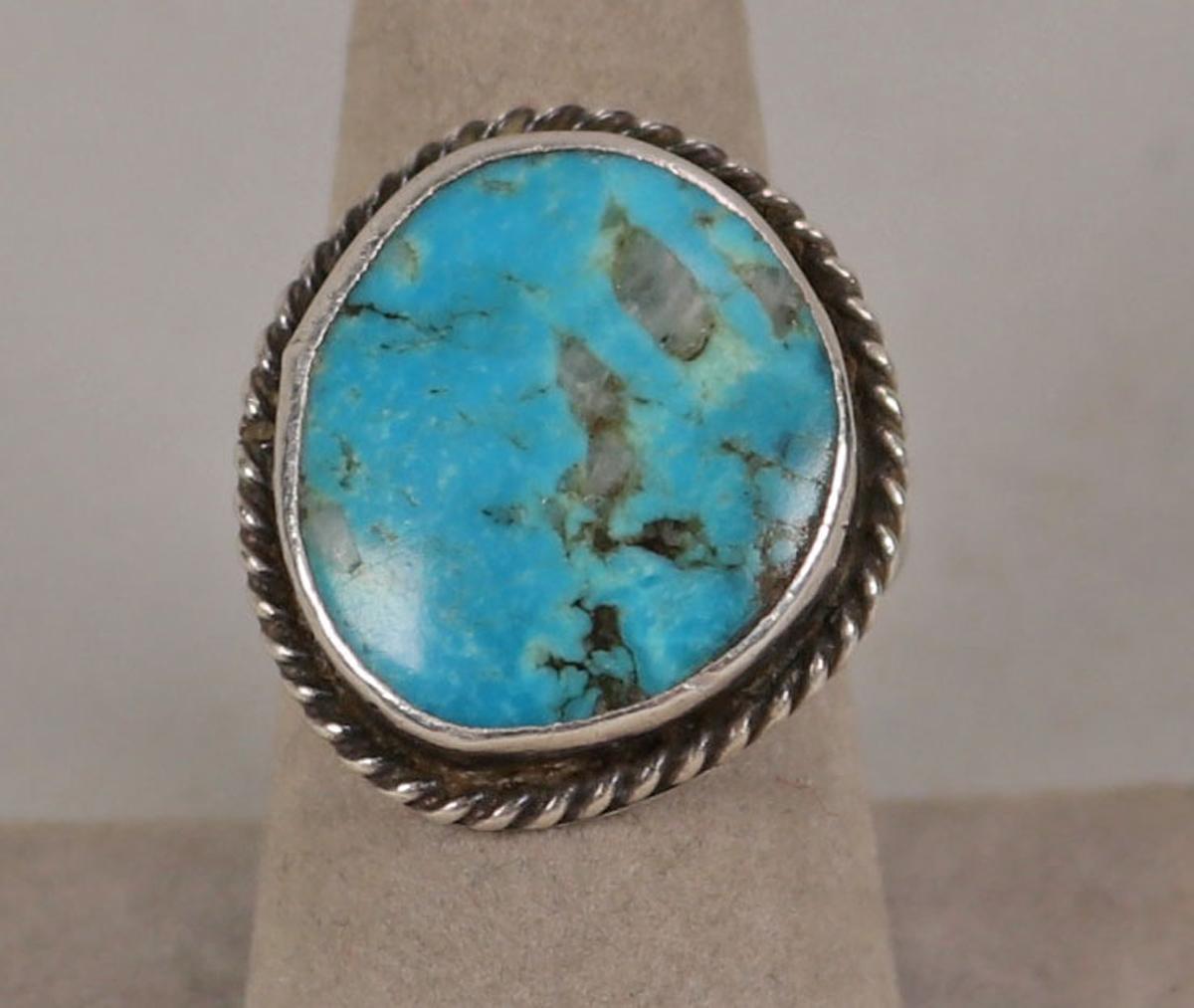 3 Turquoise Rings, Sz. 8, 8.5, 10.5