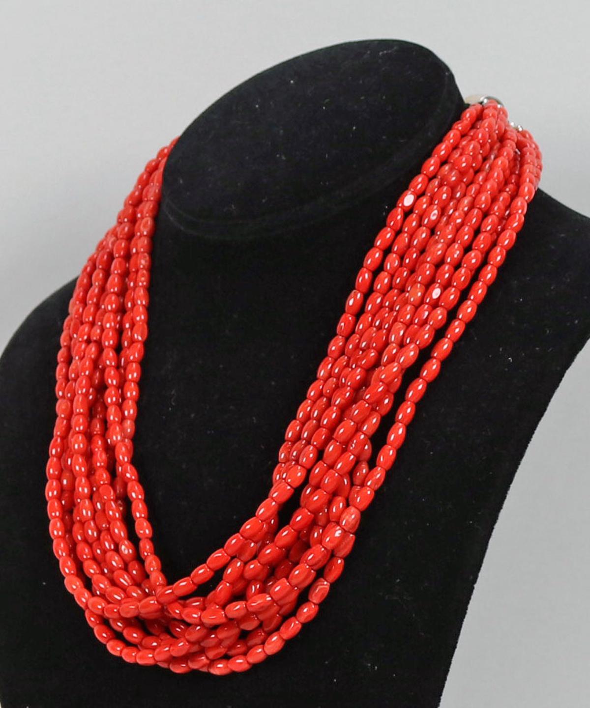 Multi-Strand Coral Colored Beads - Desert Rose Trading Design